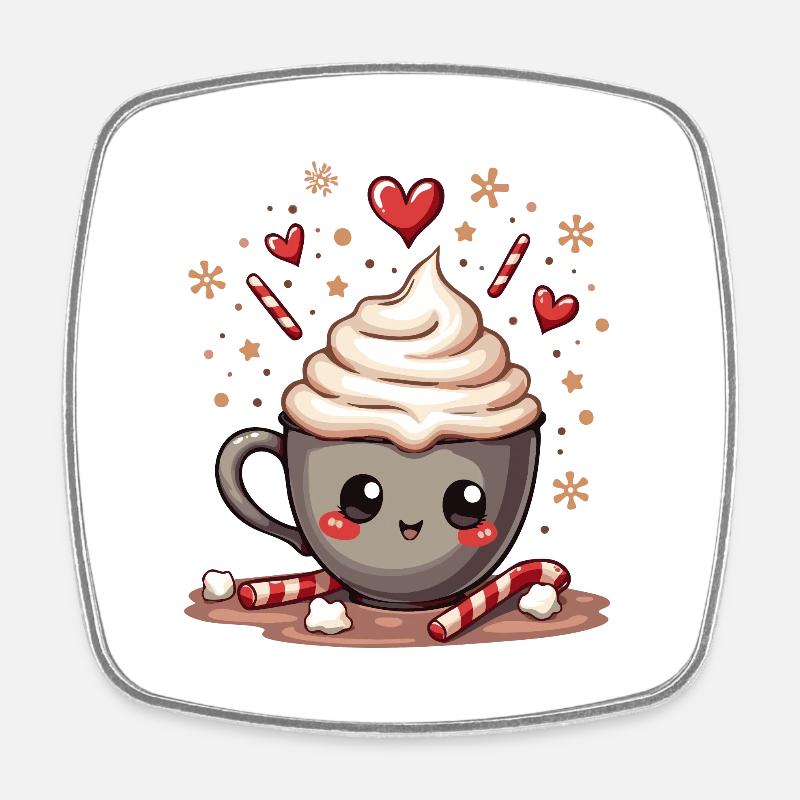 J’adore le chocolat chaud - Magnet carré - blanc