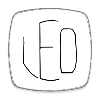 Leo - Square fridge magnet - white - Front