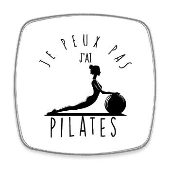 I can't, I have pilates. - Square fridge magnet - white - Front