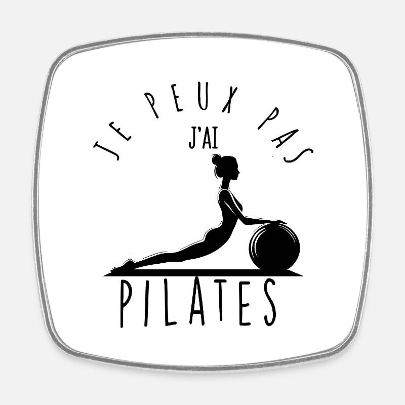 I can't, I have pilates. - Square fridge magnet - white