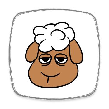 Sheep Tired Bored Blank Look Head Face - Square fridge magnet - white - Front