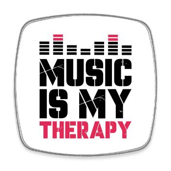 music is my therapy - Viereckiger Kühlschrankmagnet - Weiß - Vorne