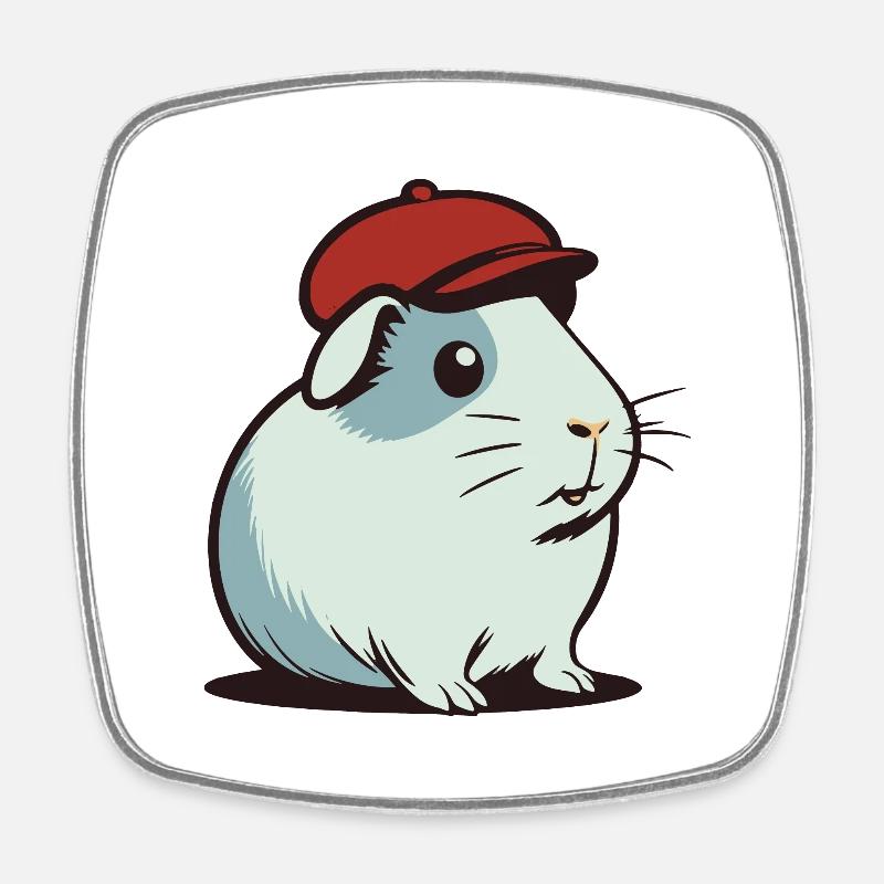 Guinea pig - Square fridge magnet - white