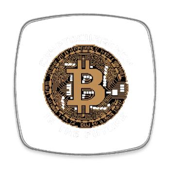 Cryptocurrency Is The Future 8 - Viereckiger Kühlschrankmagnet - Weiß - Vorne
