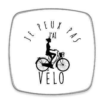 I can't, I have a bike. - Square fridge magnet - white - Front
