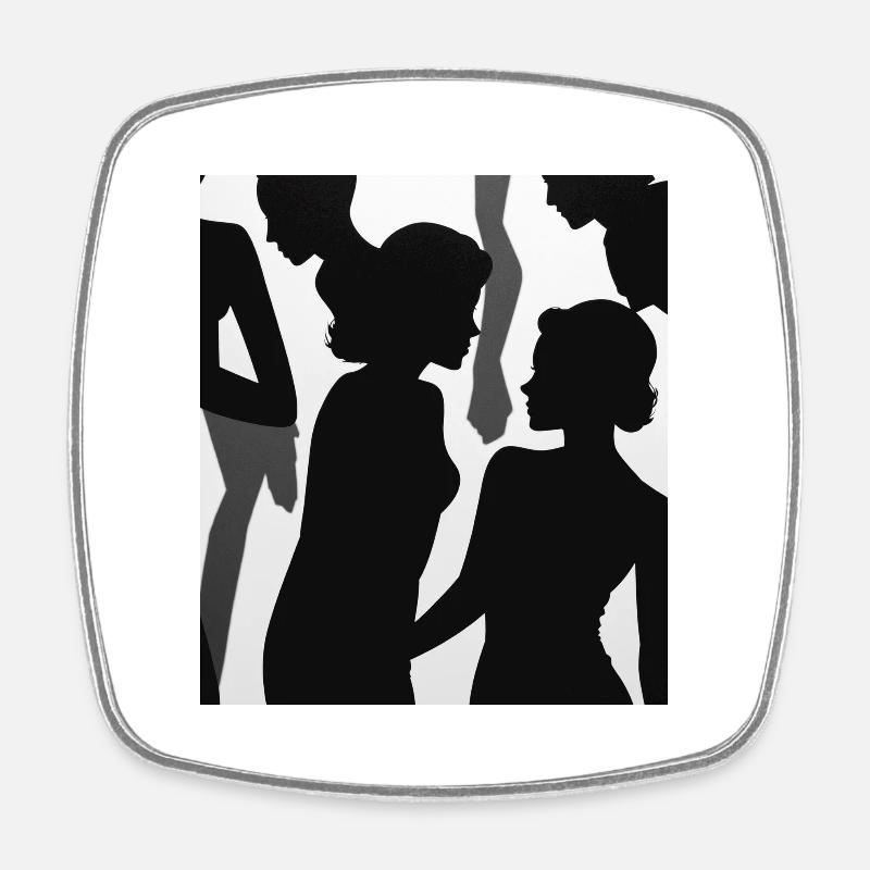 Character shadows - Square fridge magnet - white