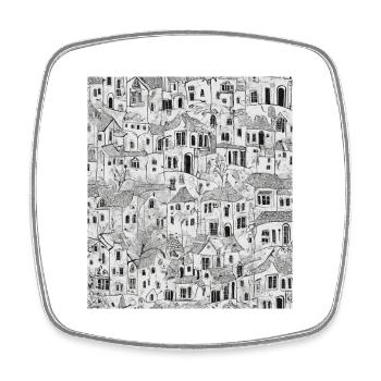 Dessin de la ville - Magnet carré - blanc - Devant