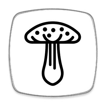 Mushroom - Square fridge magnet - white - Front