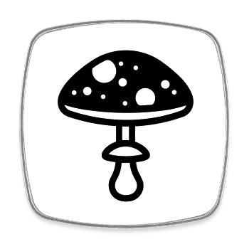 Pilz - Viereckiger Kühlschrankmagnet - Weiß - Vorne
