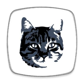 Cat Realistic Pet Cute Cute Kitten - Square fridge magnet - white - Front