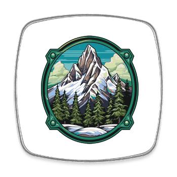 Mountains Winter Nature - Square fridge magnet - white - Front