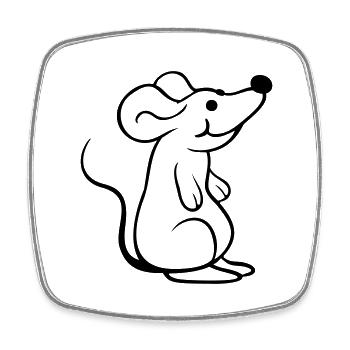 Mouse Mouse Cute Little Rat Rodent Friendly - Square fridge magnet - white - Front