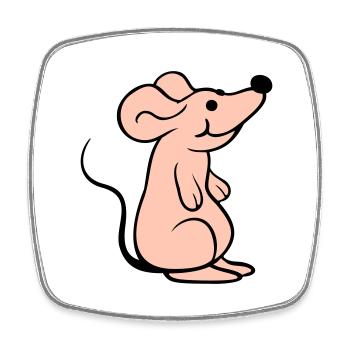 Maus Mäuschen Süße Kleine Ratte Nager Freundlich - Viereckiger Kühlschrankmagnet - Weiß - Vorne