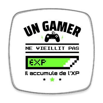 un gamer ne vieillit pas,idée cadeau anniversaire - Magnet carré - blanc - Devant