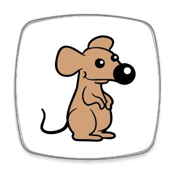 Maus Große Nase Mäuschen Kleine Ratte Nager Süß - Viereckiger Kühlschrankmagnet - Weiß - Vorne