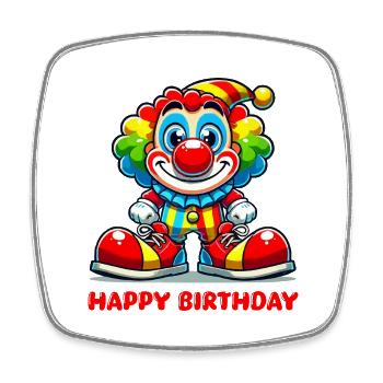 clown cartoon happy birthday - Viereckiger Kühlschrankmagnet - Weiß - Vorne