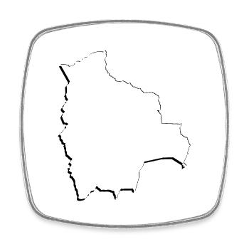 Bolivia map as an outline - Square fridge magnet - white - Front
