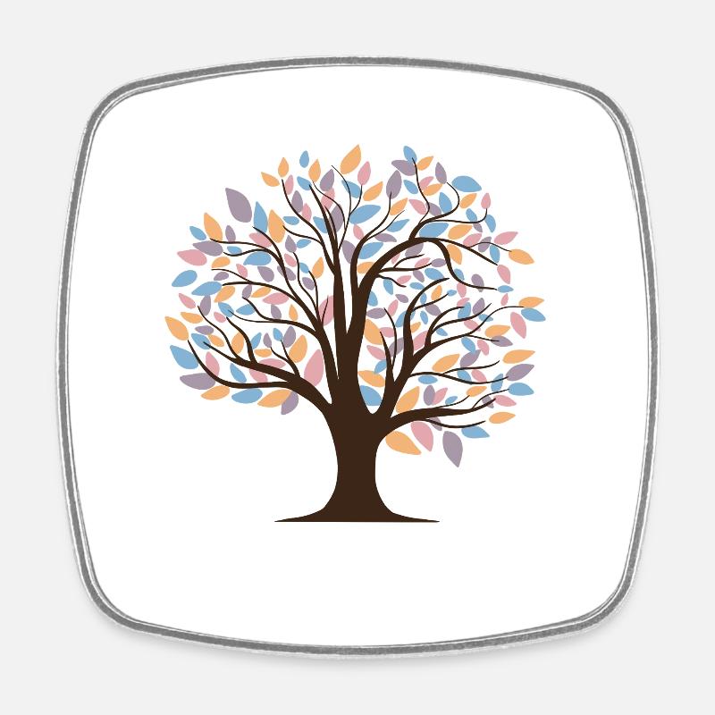 Arbre - Magnet carré - blanc