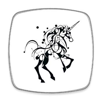 Einhorn - Viereckiger Kühlschrankmagnet - Weiß - Vorne