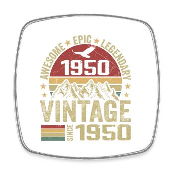 Vintage 1950's Birthday Gift 1950's - Born in 1950 - Square fridge magnet - white - Front