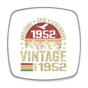 Jahrgang 1952 Geburtstagsgeschenk 1952 - Jahrgang 1952 - Viereckiger Kühlschrankmagnet - Weiß - Vorne