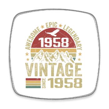 Vintage 1958 Birthday Gift 1958 - Born in 1958 - Square fridge magnet - white - Front