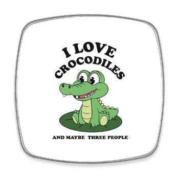 T-shirt crocodile mignon - Chemise Animal Lover - Magnet carré - blanc - Devant