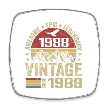Vintage 1988 Birthday Gift 1988 - Born in 1988 - Square fridge magnet - white - Front