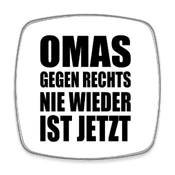 Omas gegen rechts - Viereckiger Kühlschrankmagnet - Weiß - Vorne