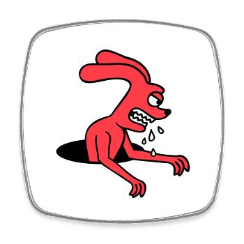 Hase Loch Monster Böse gefräßig Halloween Sabber - Viereckiger Kühlschrankmagnet - Weiß - Vorne