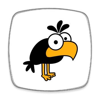Raven Comic Bird Stands Peeps Funny Cartoon Humor - Square fridge magnet - white - Front