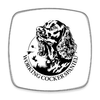 Working Cocker Spaniel Jagdhunde Hunde Wilsigns - Viereckiger Kühlschrankmagnet - Weiß - Vorne