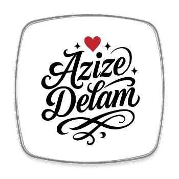 Azize, Delam, Persian, Iran - Square fridge magnet - white - Front