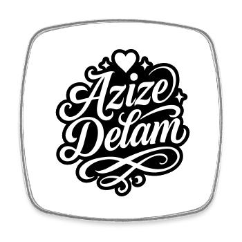 Azize Delam Persian Love - Square fridge magnet - white - Front