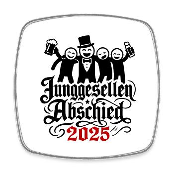 Junggesellen Abschied 2025 Jga Team - Viereckiger Kühlschrankmagnet - Weiß - Vorne