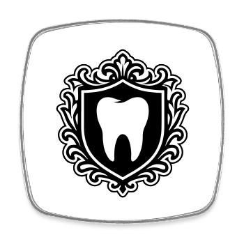 Zahn Symbol Wappen - Viereckiger Kühlschrankmagnet - Weiß - Vorne