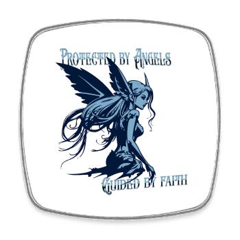 Angels Protect Me – Faith Design - Square fridge magnet - white - Front