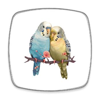 Budgies - Square fridge magnet - white - Front
