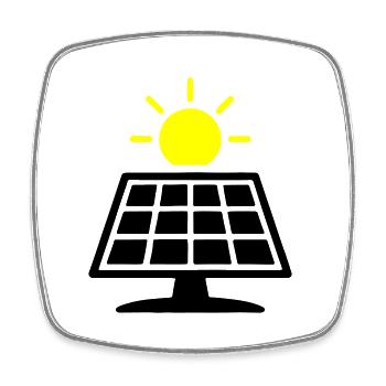 Photovoltaic System Solar Panels - Square fridge magnet - white - Front