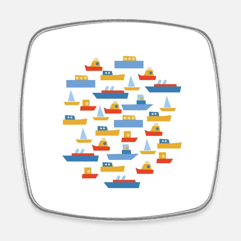 Bateaux - Magnet carré - blanc