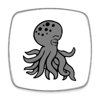 Oktopus schläft traurig Augen geschlossen müde süß - Viereckiger Kühlschrankmagnet - Weiß - Vorne