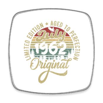 Anniversaire Juillet 1962 Juillet 1962 Juillet 1962 - Magnet carré - blanc - Devant