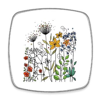 Blumen - Viereckiger Kühlschrankmagnet - Weiß - Vorne