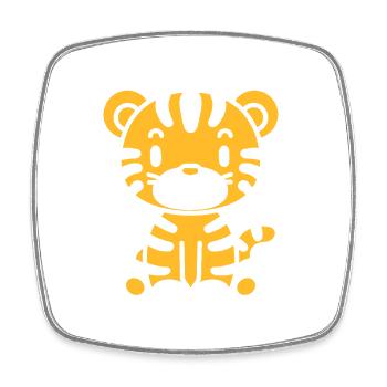 Tiger - Viereckiger Kühlschrankmagnet - Weiß - Vorne