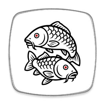 Carp Fish Icon - Square fridge magnet - white - Front