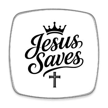 Jésus sauve l’amour - Magnet carré - blanc - Devant