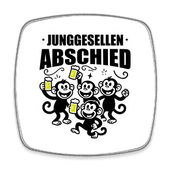 Junggesellenabschied Jga Affen Bier - Viereckiger Kühlschrankmagnet - Weiß - Vorne