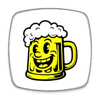 Bier Lustig Comic - Viereckiger Kühlschrankmagnet - Weiß - Vorne