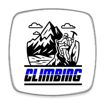 Mountaineering icon - Square fridge magnet - white - Front