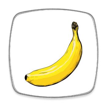 Banana - Square fridge magnet - white - Front